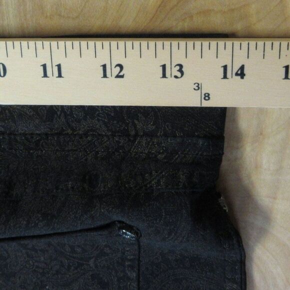 JOSEPH RIBKOFF Black and Gold Paisley Print Pants Waist Size 28 PULL ON Trousers - Picture 10 of 11